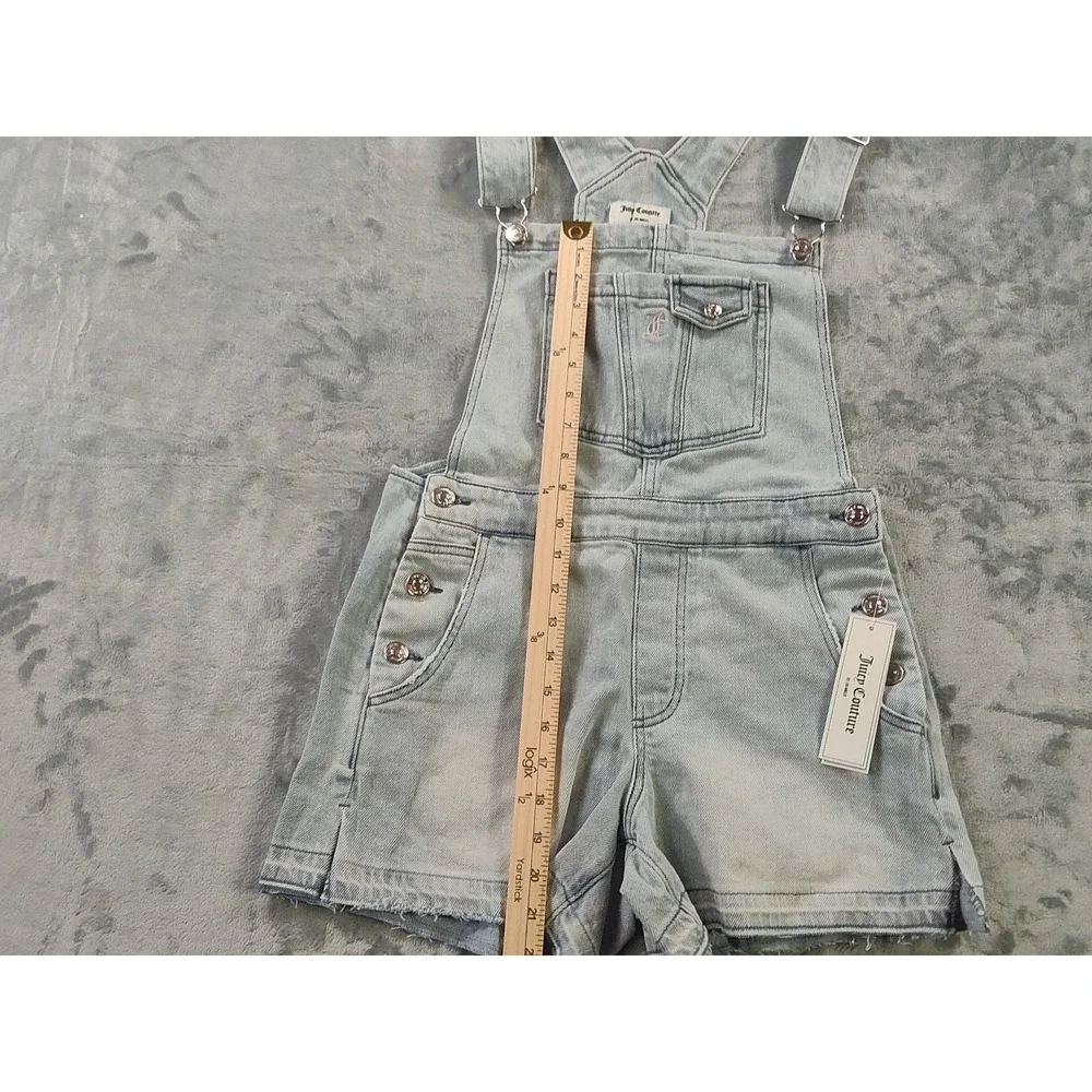 Juicy Couture Women's XS Denim Shortalls Overall Romper Light Wash JC558-OVRL